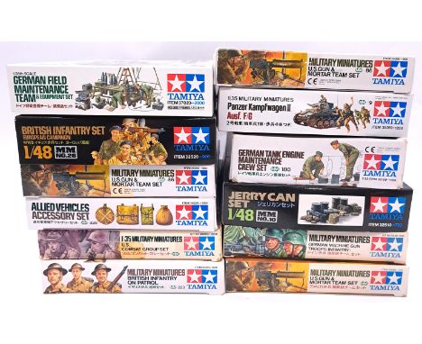 Tamiya, a boxed mainly 1:35 scale military kit group vehicles/figure sets and similar to include 35223 (Military Miniatures) 