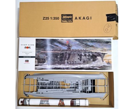 Hasegawa kit, a boxed 1/350th scale Imperial Japanese Navy Aircraft Carrier "Akagi". Although unchecked for completeness part