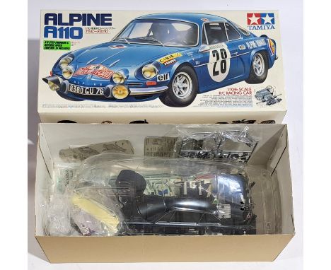 Tamiya Alpine A110 Racing Car 1:10 scale Radio Control Model Kit, part built, boxed.&nbsp; Although untested &amp; unchecked 