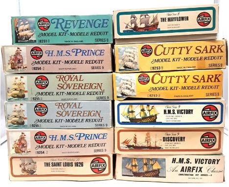 Airfix, a boxed group of Sailing Ships Model Kits in various scales including Classic Series and similar to include The Royal