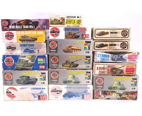 Airfix &amp; Matchbox, a boxed mixed scale military Tank group which also has some earlier issues to include Matchbox PK-72 A