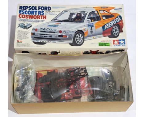 Tamiya Repsol Ford Escort RS Cosworth Racing Car 1:10 scale Radio Control Model Kit, boxed.&nbsp; Although untested &amp; unc