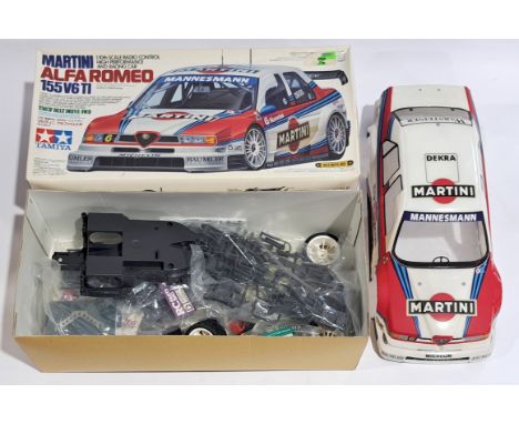 Tamiya Martini Alfa Romeo 155 V6 TI Racing Car 1:10 scale Radio Control Model Kit, boxed.&nbsp; Although untested &amp; unche