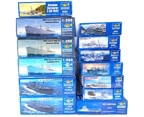 Trumpeter, boxed 1:350 &amp; 1:700 scale mainly Warship group to include 05738 USS Saratoga CV-3, 05322 German Zerstorer Z-30