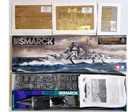 Tamiya, a boxed 1:350 scale No.78013 German Battleship "Bismarck" which also comes with plating kits. Although unchecked for 