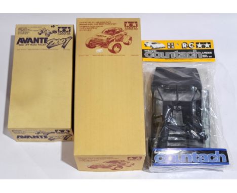 Tamiya Body Parts Sets for 1:10 scale Radio Control Cars, a boxed/bagged group.&nbsp; Consisting of Avante 2001, Nissan King 