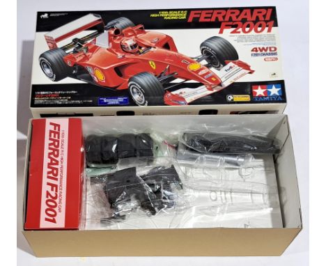 Tamiya Ferrari F2001 Racing Car 1:10 scale Radio Control Model Kit, boxed.&nbsp; Although untested &amp; unchecked for comple