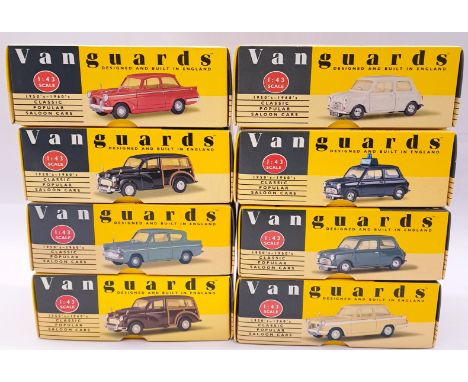 Lledo Vanguards, a boxed 1/43rd scale group to include VA5000 Herald in Red plus others. Conditions appear to be generally Go