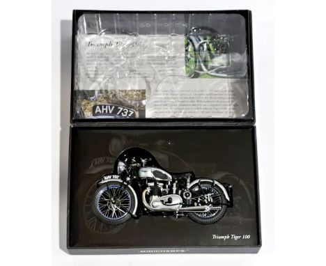 Minichamps Classic Bike Series scale 1:12 Triumph Tiger 100, boxed. Although unchecked for completeness condition generally a
