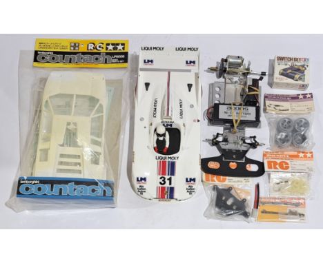 Tamiya Lamborghini Countach Racing Car Parts Set for 1:10 scale Radio Control Model Kit, unboxed.&nbsp; Although untested &am