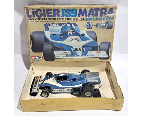 Tamiya Ligier JS9 Matra Racing Car 1:10 scale Radio Control Model Kit built, boxed.&nbsp; Although untested &amp; unchecked f