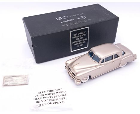 Brooklin Models, a boxed 1:43 scale BRK.110X 1952 Chrysler Imperial Newport (30 Years Anniversary Model 1 of 999) in "Pale Si