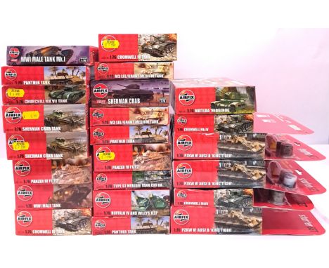 Airfix, a boxed mainly 1:76 scale military Tank group to include A02338 Cromwell IV Tank, A01304 Churchill MkVII Tank and oth
