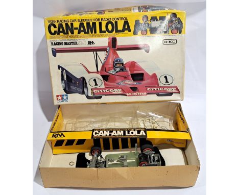 Tamiya Can-Am Lola Racing Master Mk.1 1:12 scale suitable for Radio Control Model Kit, part built, boxed.&nbsp; Although unte