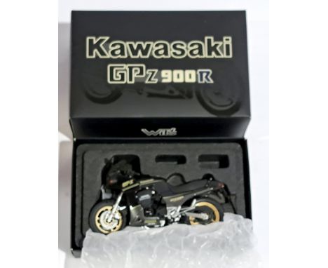 Wits Milestone 1:12 scale Kawasaki GPZ900R Black, boxed.  Although unchecked for completeness condition generally appears to 