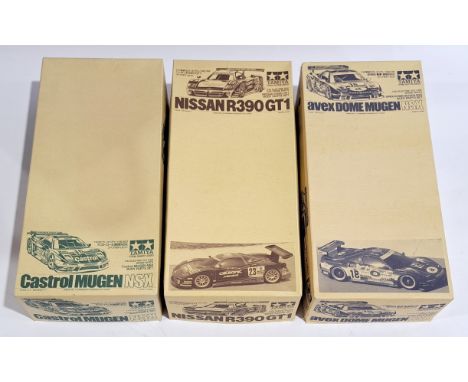 Tamiya Body Parts Sets for 1:10 scale Radio Control Cars, a boxed group. Consisting of Castrol Mugen NSX, Avex Dome Mugen NSX