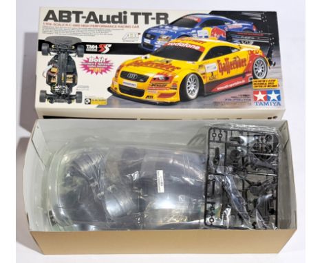 Tamiya ABT-Audi TT-R Racing Car 1:10 scale Radio Control Model Kit, boxed.&nbsp; Although untested &amp; unchecked for comple