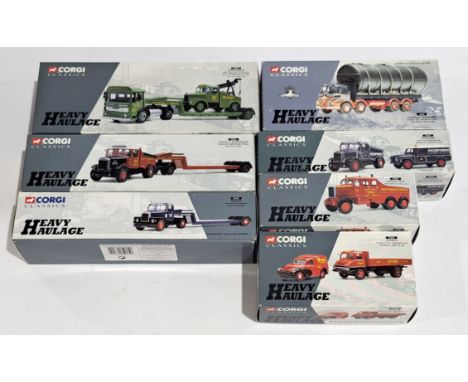 Corgi Heavy Haulage 1:50 scale, a boxed group. Comprising of 16701, 16901, 31003, 13902, 16601, 17501 &amp; 31006. Although u