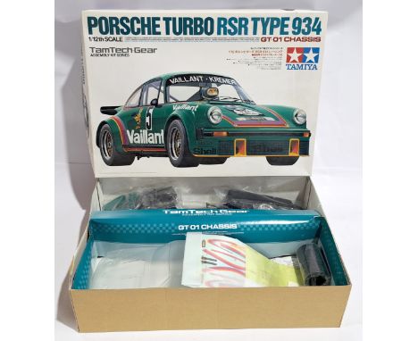 Tamiya Porsche Turbo RSR Type 934 1:12 scale Radio Control Model Kit, boxed.&nbsp; Although untested &amp; unchecked for comp