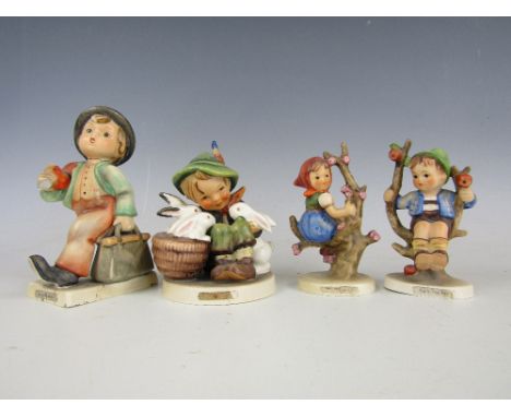 Four Hummel figurines including Merry Wanderer (a/f)