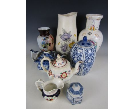 Various items of ceramic and glass including a 1950's Brentleighware free-form vase