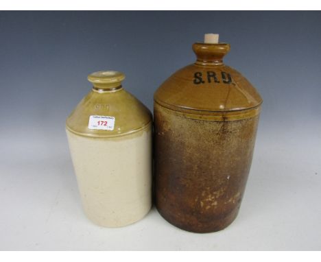 Two British Army SRD rum jars (a/f)