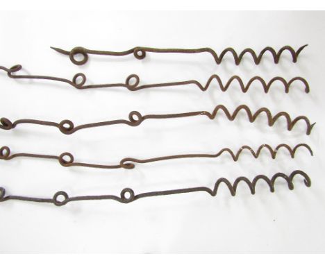 Four relic First World War screw pickets