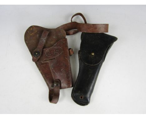 Two Second World War US Army leather holsters