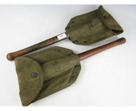Two WWII US Army folding entrenching tools
