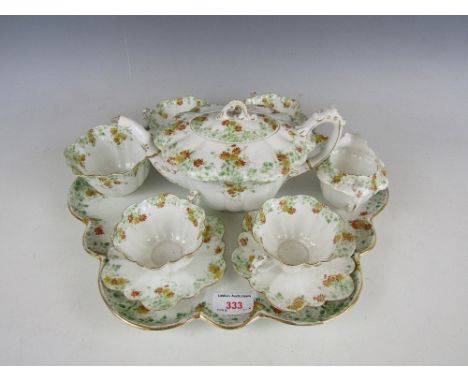 A late 19th / early 20th Century Foley tea service with tray