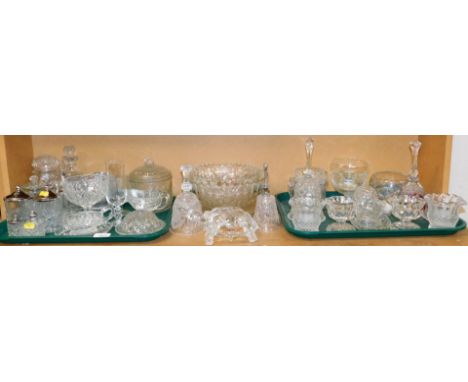 Various glassware, to include bowls, turtle ornament, condiment sets, rose bowls, etc. (1 shelf)