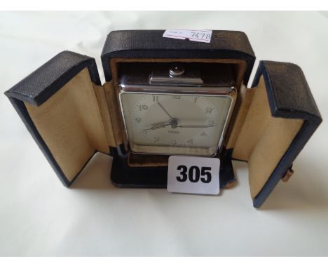 Good quality Chrome Mappin travelling alarm clock in case