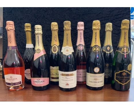 Mixed Lot of Champagne & Prosecco, comprising Louis Delaunay Champagne & Louis Delaunay Rose Champagne, Defontaine Champagne,