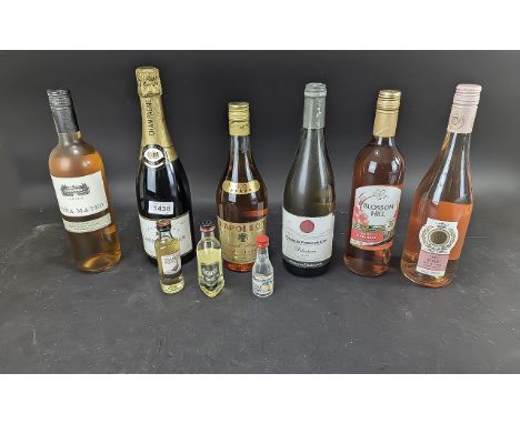 Collection of Champagne, Wine &amp; Liqueurs, comprising a Louis Donier champagne, Chablis Premier Cru, Napoleon Brandy, Gold