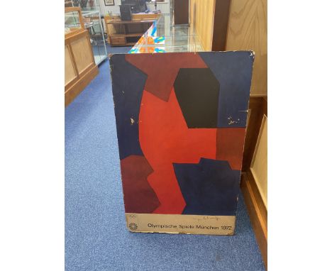 1972 Olympic Original Artwork Poster, designed by Serge Poliakoff.  Measures 39.5'' x 24.75''.  'Abstract. 1972 Munich Olympi