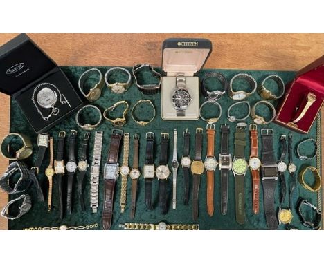 Collection of Ladies & Gentlemen's Wristwatches, bracelet and leather straps, various makes including Citizen, Seiko, Casio, 