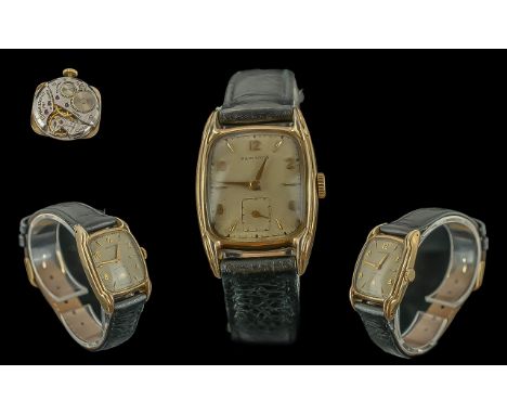 Hamilton's Watch Co Gents 10ct Gold Filled - 747 17 Jewels Mechanical Wrist Watch. c.1950's. Movement No 66945, Adjusted 17 R