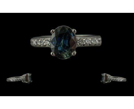 9ct Gold Sapphire & Diamond Ring, weight 5.29, ring size N.