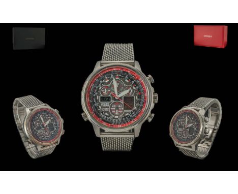 Citizen RAF Red Arrows Gent's Chronograph Wristwatch, Limited Edition, in original red box with outer box.  Black face with s