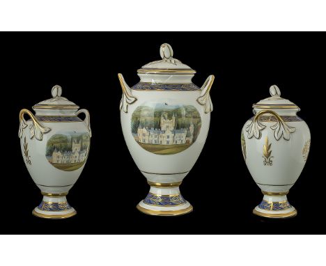 Minton Bone China Limited Edition Lidded Urn, issued to celebrate Her Majesty Queen Elizabeth II 70th Birthday.  No. 33/250. 