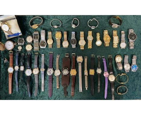 Collection of Ladies & Gentlemen's Wristwatches, leather and bracelet straps, various makes and styles, including Tungsten, A