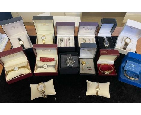 Collection of Quality Ladies & Gentlemen's Boxed Wristwatches, leather and bracelet straps, various makes, including two Spir