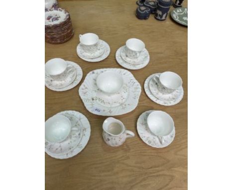 Wedgwood 'Campion' Afternoon Tea Set, comprising six cups, saucers and side plates, a milk jug and sugar bowl, and a bread an