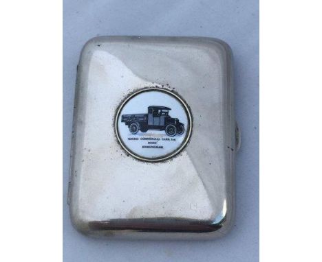 A Morris Commercial Cars Limited vesta case with enamel/porcelain centre depicting a Morris Truck.