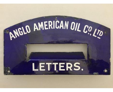 An Anglo American Oil Company Limited enamel letterbox surround.