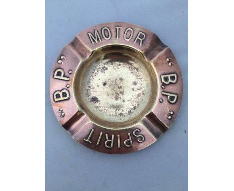 A BP Motor Spirit brass advertising ashtray. 