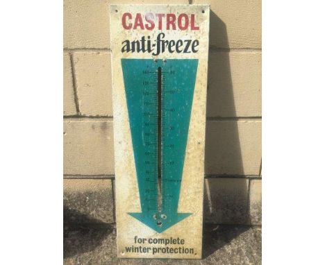 A Castrol Anti-freeze tin thermometer, 8 x 22 1/2".