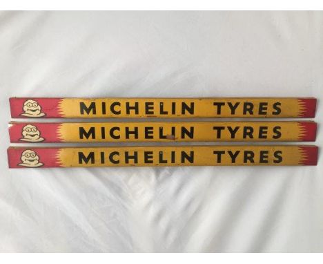 Three Michelin Tyres shelf strips.