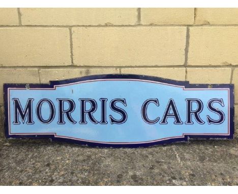A good, early pre-war Morris Cars double sided enamel sign, 36 3/4 x 12".