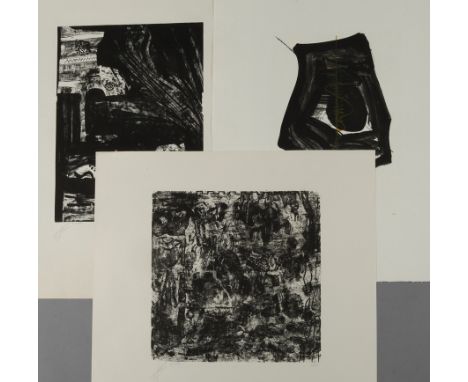 Klaus Sobolewski, Graphikkonvolutzwei Lithographien und eine Farblithographie, jeweils unter der Darstellung links signiert "